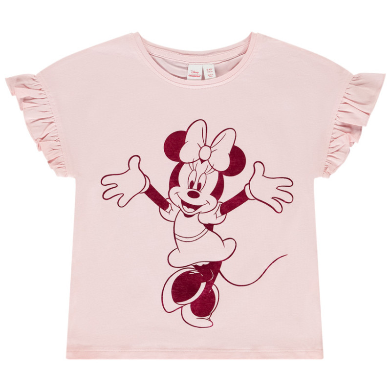 T-shirt manches courtes volantées Minnie Disney fille