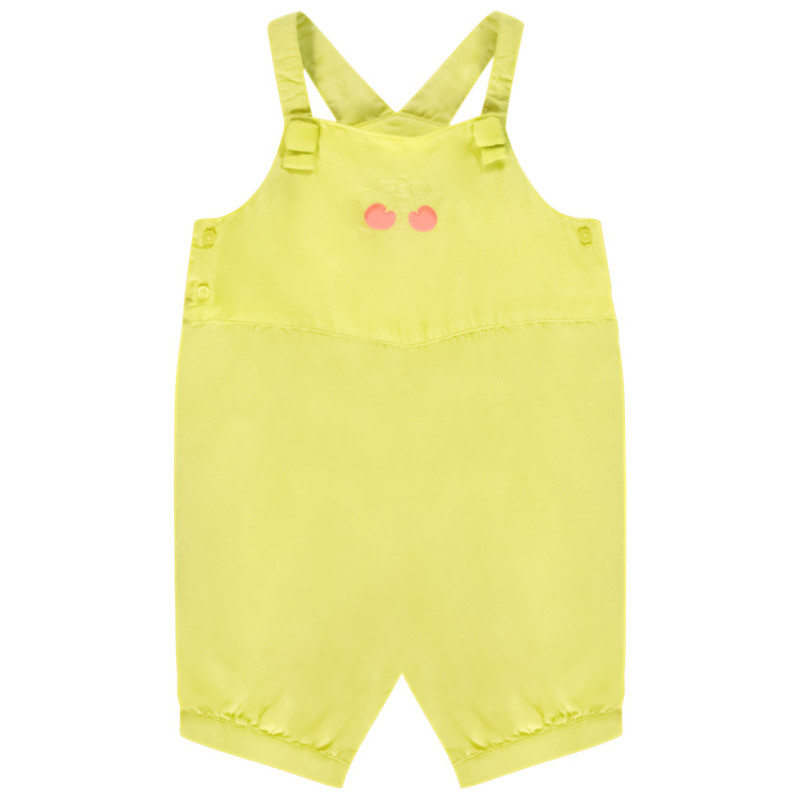 Salopette courte avec broderie cerises pour bébé fille