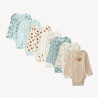 Lot de 7 bodies manches longues motifs forêt pour bébé garço