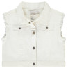 Veste sans manches en jean effet raw cut fille