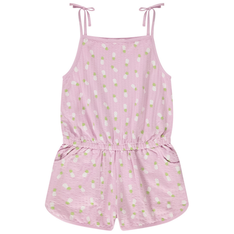 Combishort en jersey gaufré imprimé ananas fille