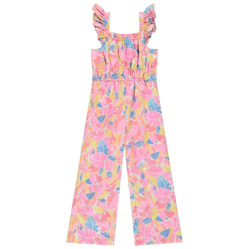 Combinaison longue en voile imprimé floral fille