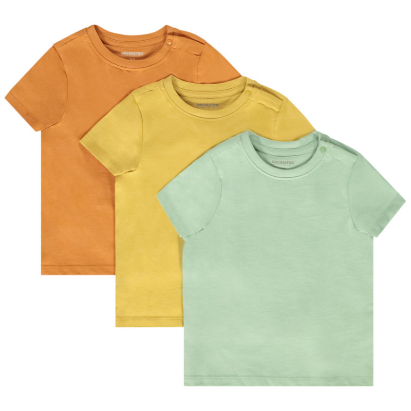 Lot de 3 t-shirts manches courtes en jersey uni pour bébé ga