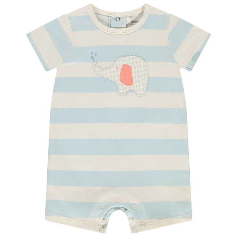 Combishort rayée à patch éléphant pour bébé garçon