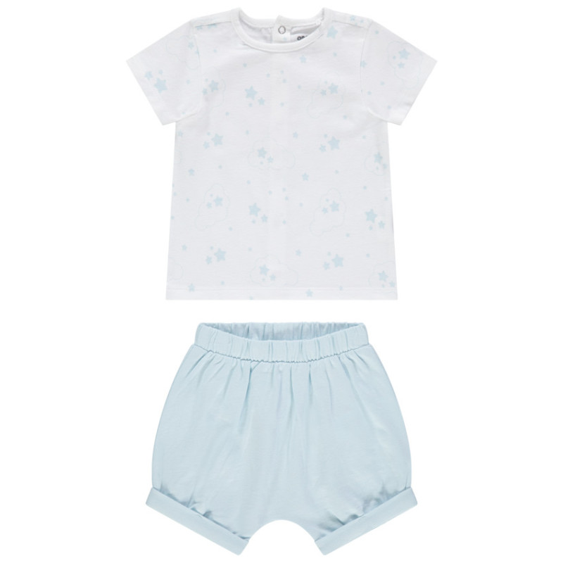 Ensemble avec t-shirt imprimé étoiles all-over et short bleu