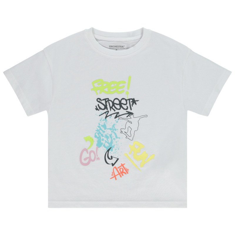 T-shirt manches courtes print skateur effet graffiti pour ga
