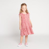 Robe manches courtes volanté et imprimé rose fille