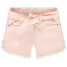 Short en jean avec détails brodés et ceinture à nouer fille