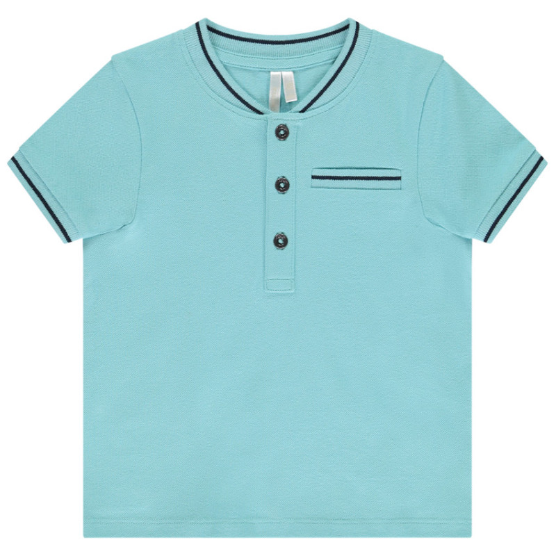 Polo manches courtes uni à col teddy pour bébé garçon