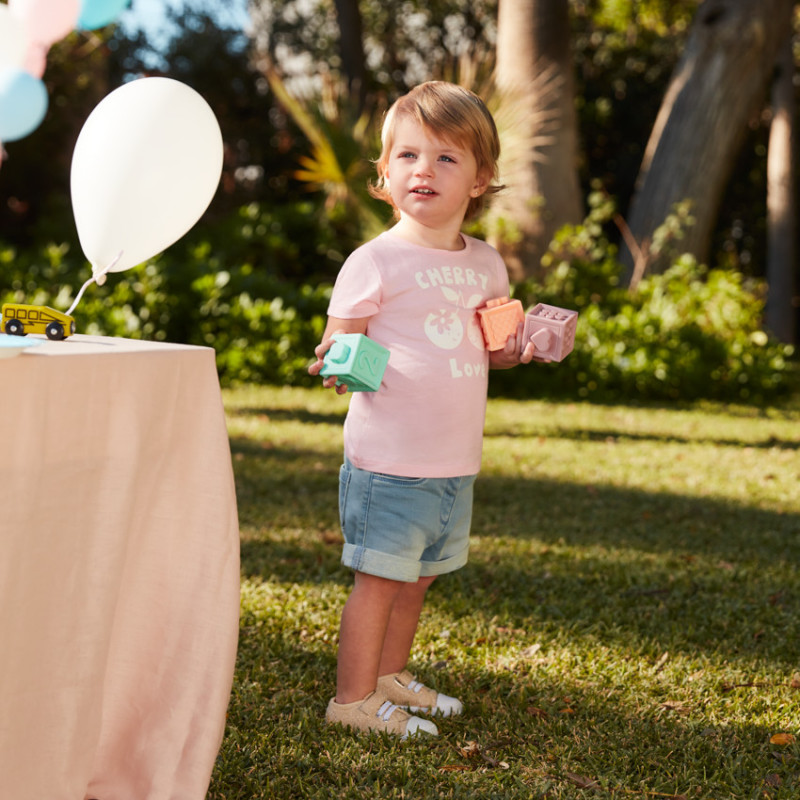 T-shirt manches courtes avec print fantaisie pour bébé fille