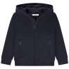 Gilet uni à capuche et poches zippées garçon