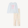 Set pyjama long en jersey motifs nœuds fille