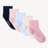 Lot de 5 paires de chaussettes unies festonnées fille