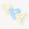 Lot de 3 bavoirs bandana en gaze de coton motifs myrtilles p