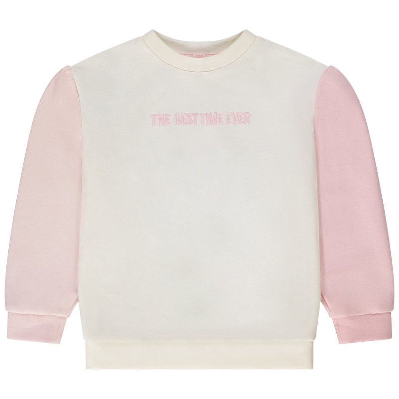 Sweat effet color block avec broderie fille