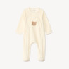 Dors-bien en velours avec patch ourson pour bébé