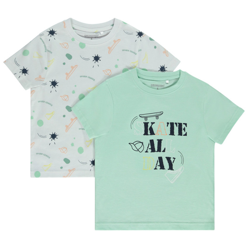 Lot de 2 t-shirts manches courtes fantaisie garçon
