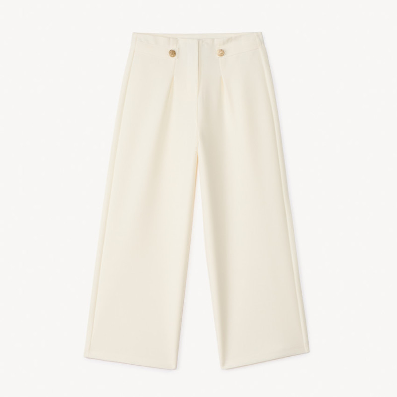 Pantalon large à pinces uni fille