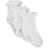 Lot de 3 paires de chaussettes à volants brodés pour bébé fi