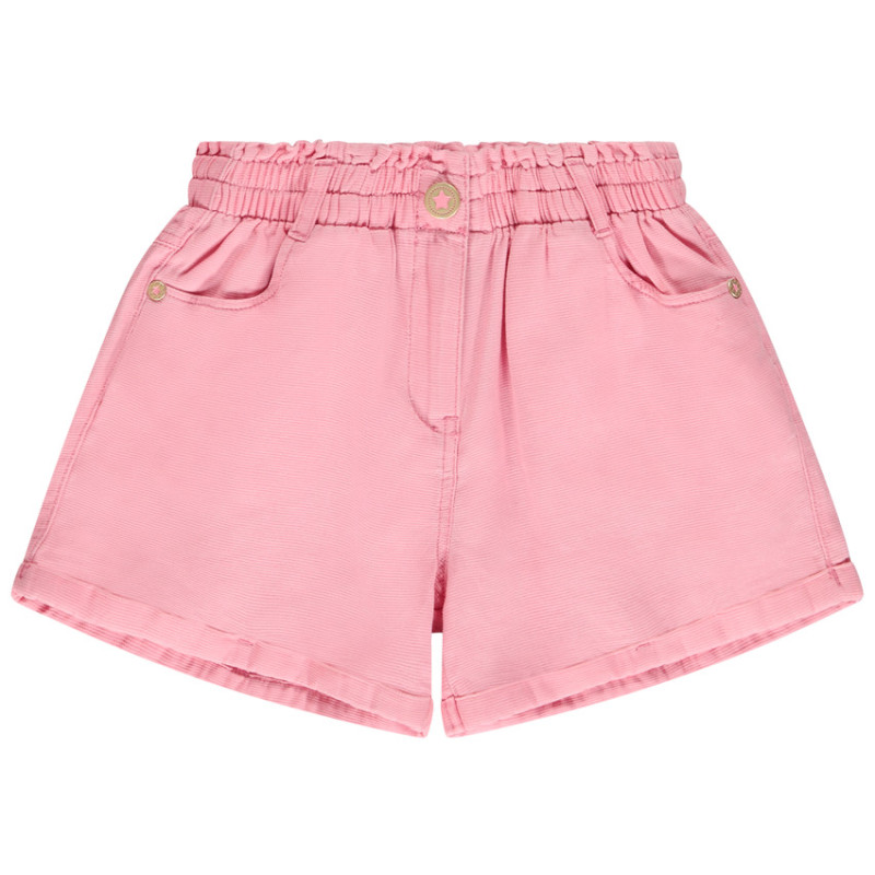 Short uni en toile armurée fille