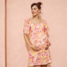 Robe manches 3/4 bouffantes imprimé floral pour femme