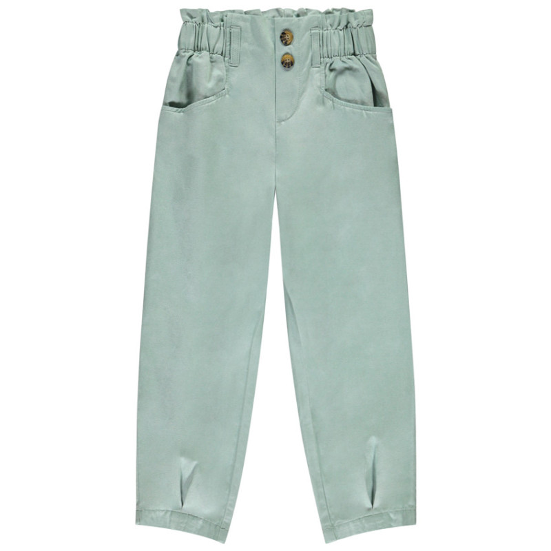 Pantalon fluide en toile avec taille élastiquée fille