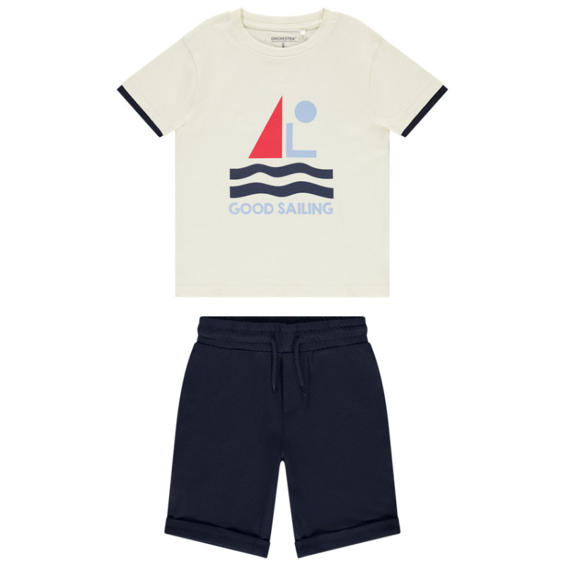 Ensemble t-shirt + bermuda en piqué fantaisie pour garçon