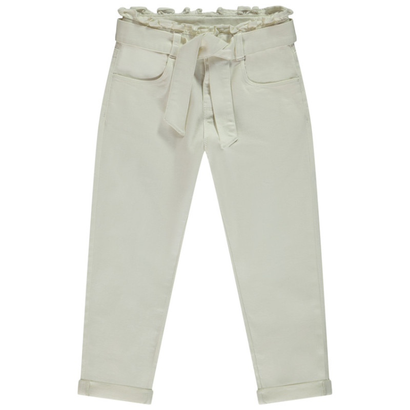 Jean paperbag ceinturé pour fille