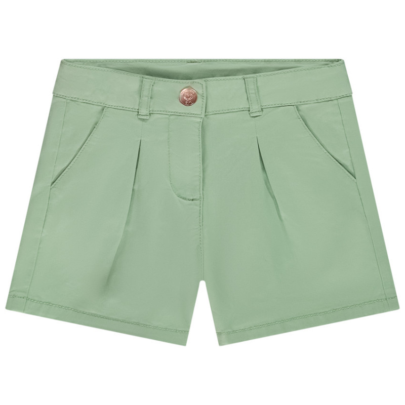 Short en twill uni effet pince fille