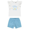 Ensemble t-shirt manches courtes marguerite + short pour béb