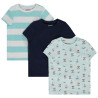 Lot de 3 t-shirts manches courtes unies et imprimées pour bé