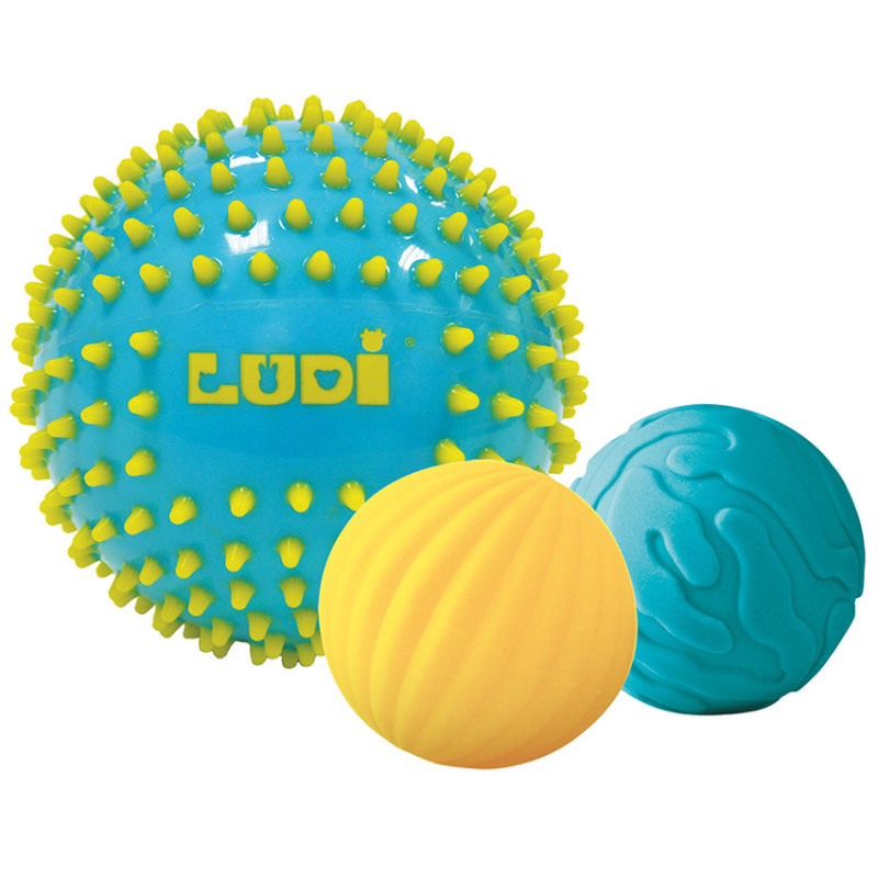 3 Balles sensorielles - Bleu