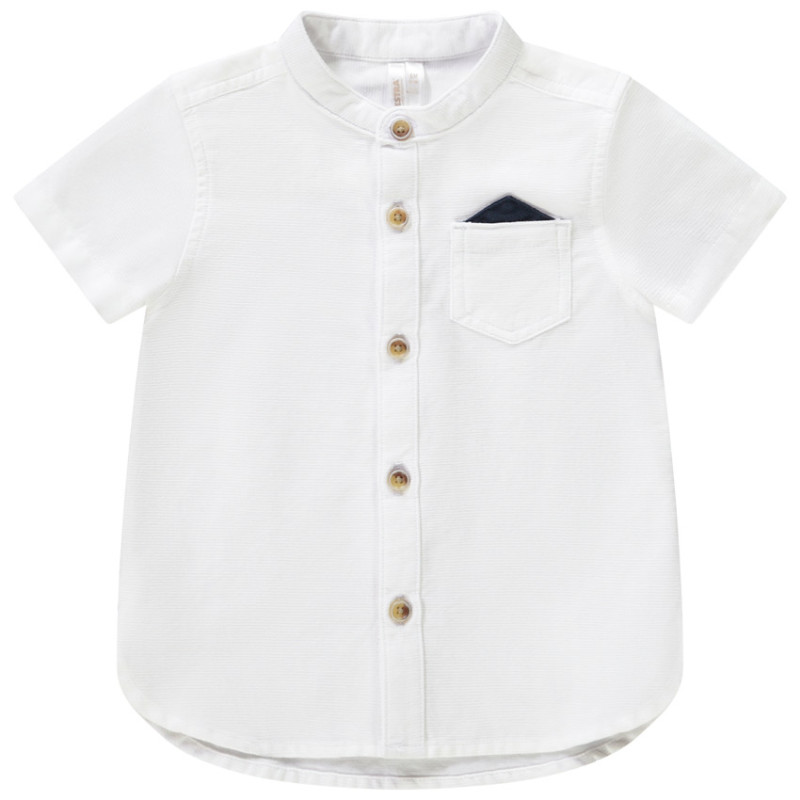 Chemise manches courtes col mao à mouchoir pour bébé garçon
