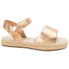 Sandales rose gold effet satiné à semelle en corde fille