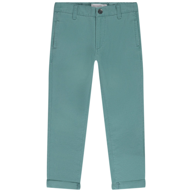 Pantalon en toile avec ceinture rayée à double boucles pour 