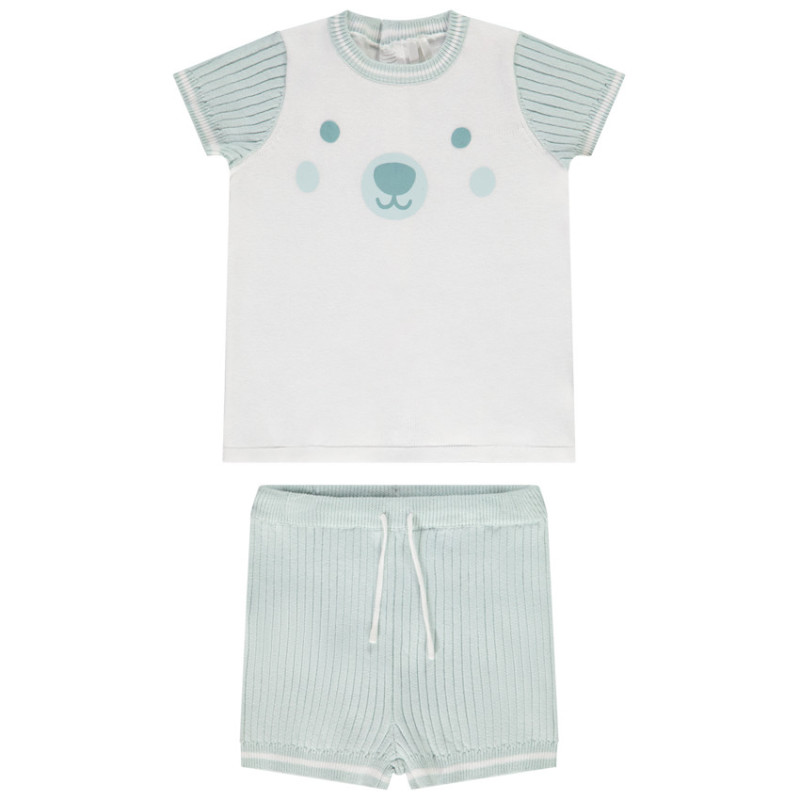 Ensemble t-shirt manches courtes + short ourson pour bébé ga