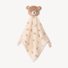 Doudou plat ourson en velours imprimé pour bébé