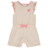 Combishort effet froissé à fleur brodée pour bébé fille