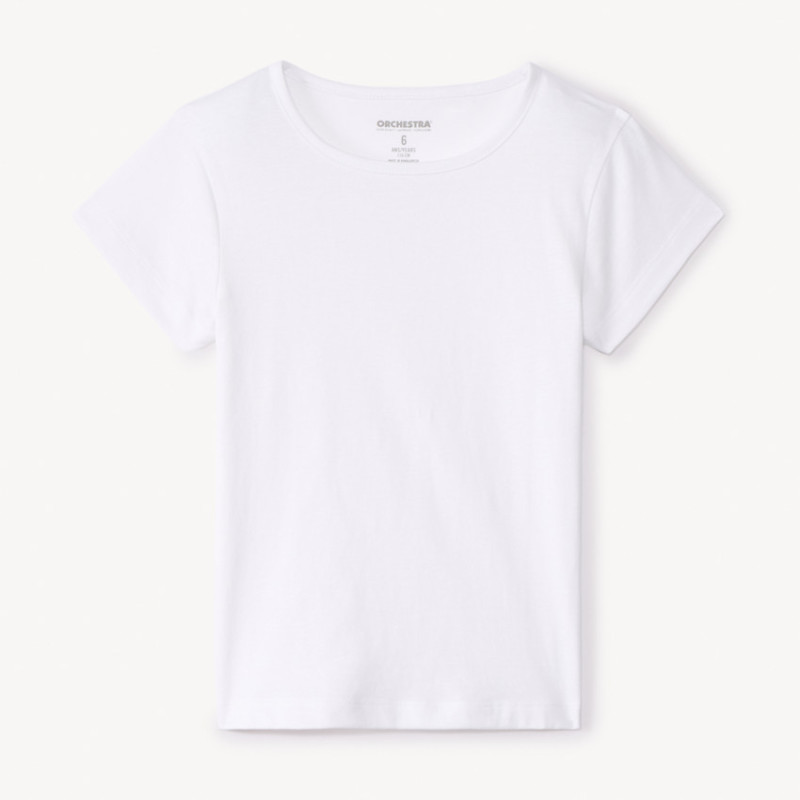 T-shirt manches courtes uni pour fille