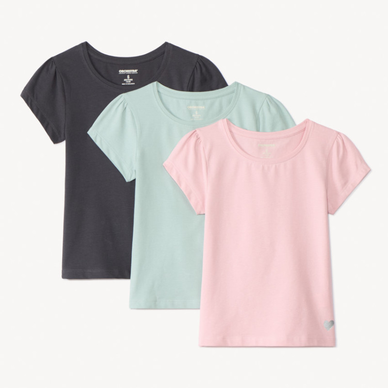 Lot de 3 t-shirts manches courtes fille