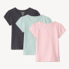 Lot de 3 t-shirts manches courtes fille