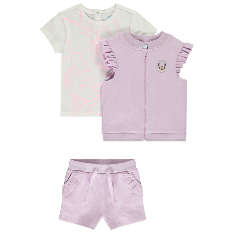 Ensemble 3 pièces molletonné avec gilet Minnie Disney pour b