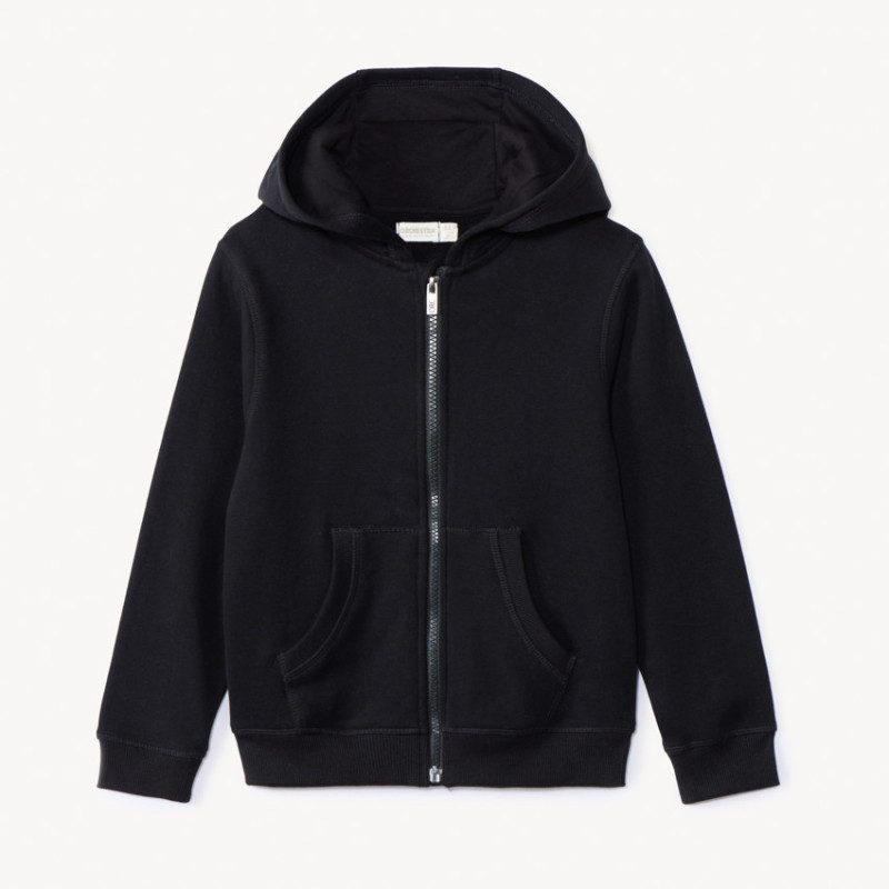 Gilet à capuche en molleton uni garçon