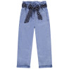 Pantalon paper bag avec ceinture fantaisie pour fille
