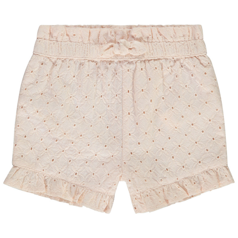 Short unie en broderie anglaise pour bébé fille