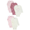 Lot de 5 bodies manches longues fantaisie pour bébé fille av