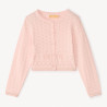 Gilet manches longues en tricot fantaisie fille