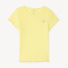 T-shirt manches courtes en maille côtelée uni broderie cœur 