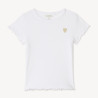 T-shirt manches courtes en maille côtelée uni broderie cœur 