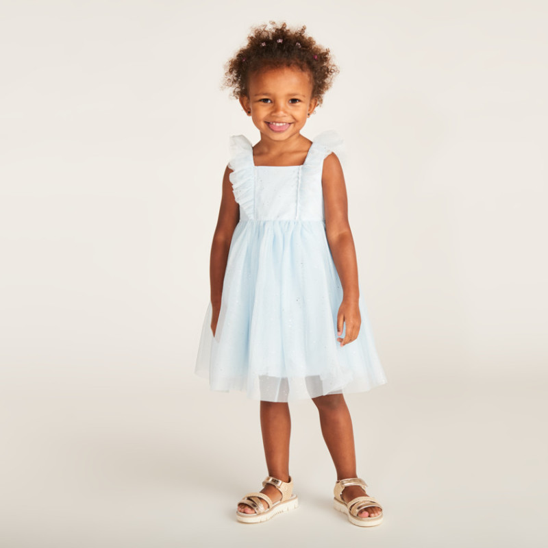 Robe en tulle pailletée manches papillon pour bébé fille
